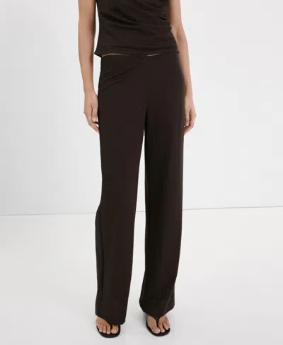 Mango Women's Straight Mid-rise Pants In Brown