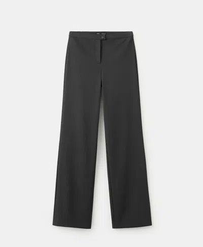 Mango Women's Straight Mid-rise Pants In Gray