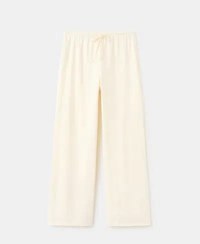Mango Women's Straight Mid-rise Pants In Sand