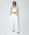 Mango Straight Mid-rise Pants In White