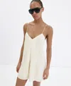 Mango Open Back Straight Jumpsuit In Light Beige