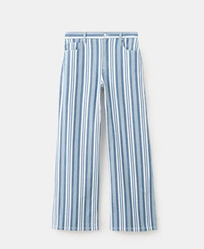 Mango Women's Straight Striped Jeans In Blue