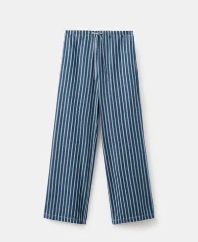 Mango Women's Straight Striped Pants In Blue
