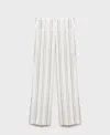 Shop Mango Women's Straight Striped Pants In White