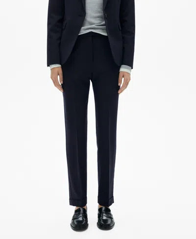Mango Women's Straight Suit Pants In Dark Navy