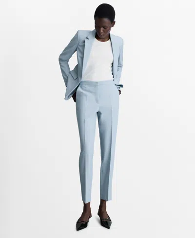 Mango Women's Straight Suit Trouser Pants In Sky Blue