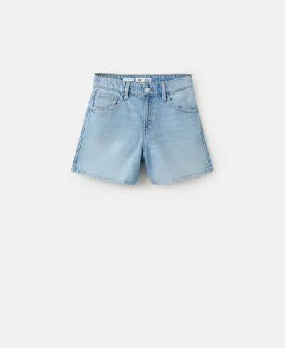 Mango Denim Shorts In Blue