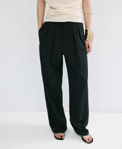 Mango Women's Straight-fit Lyocell Pants In Black