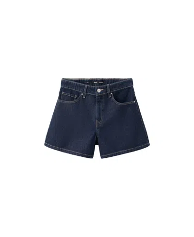 Mango Women's Straight-fit Mid-rise Denim Shorts, 4" Inseam In Open Blue