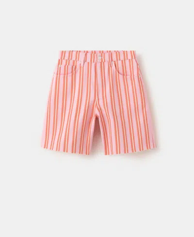 Mango Women's Straight-fit Striped Bermuda Shorts In Orange