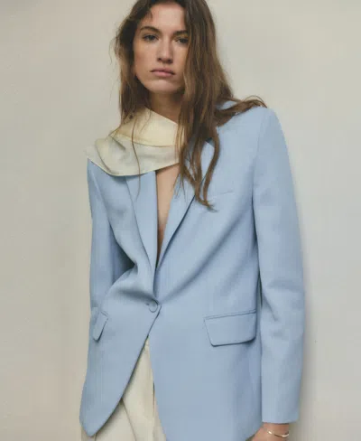 Mango Women's Straight-fit Suit Blazer In Blue