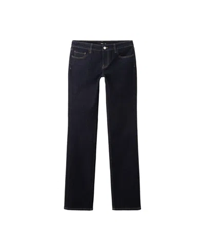 Mango Women's Straight-leg Low-rise Jeans In Open Blue