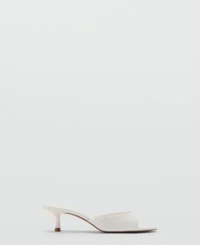 Mango Women's Strap Kitten-heel Sandals In White
