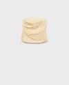 Mango Women's Strapless Linen-blend Top In White