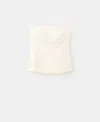 Mango Strapless Linen Top In Gray