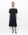 Mango Strapless Polka Dot Dress Black In Black