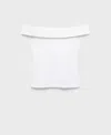 Mango Off The Shoulder Top In White