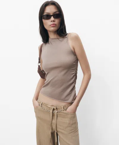 MANGO WOMEN'S STRAPPY ASYMMETRICAL KNITTED TOP