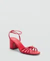 Mango Ankle Strap Sandal In Red