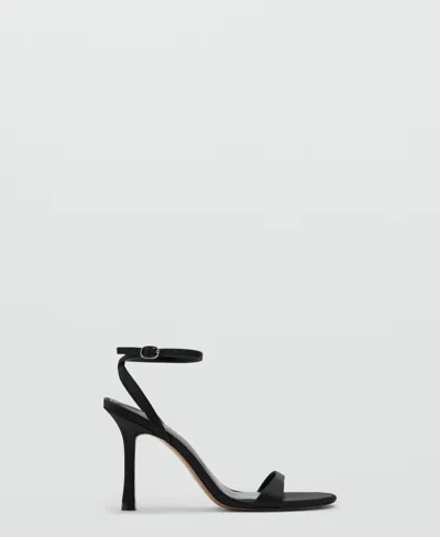 Mango Women's Strappy Heeled Sandals In Black
