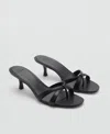 Mango Women's Strappy Heeled Sandals In Black