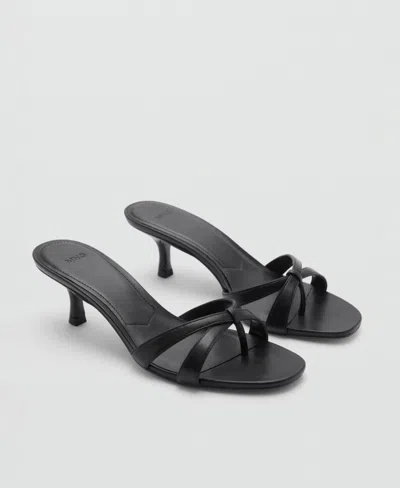 Mango Women's Strappy Heeled Sandals In Black
