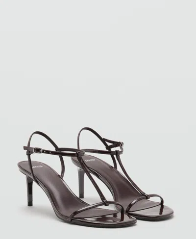 Mango Women's Strappy Heeled Sandals In Brown