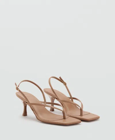 Mango Women's Strappy Heeled Sandals In Brown