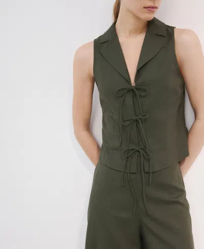 Mango Women's Straps And Bows Shirt In Green