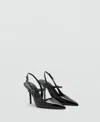 Mango Women's Straps And Buckle Patent Leather Shoes In Black