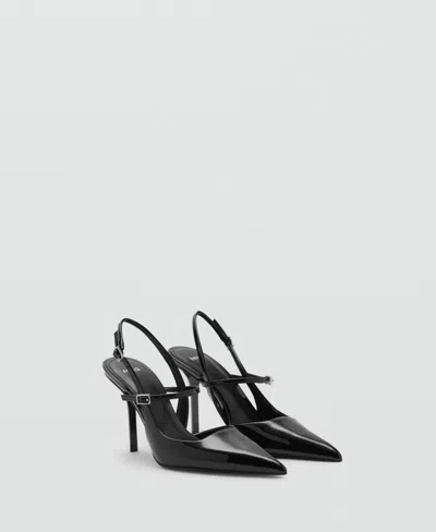Mango Women's Straps And Buckle Patent Leather Shoes In Black