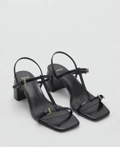 Mango Women's Straps Heel Sandals In Black