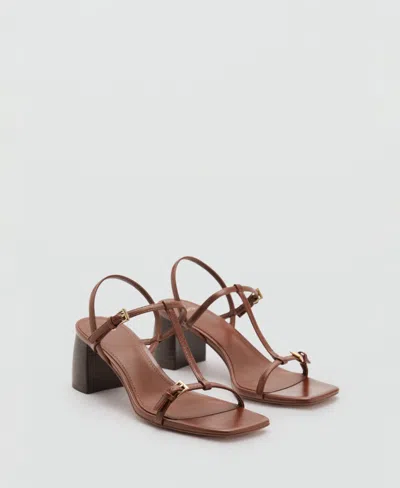 MANGO WOMEN'S STRAPS HEEL SANDALS