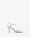 Mango Leather T-bar Heeled Sandals In Neutral