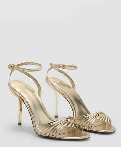 Mango Women's Straps Heeled Sandals In Gold