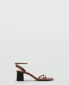 Mango Heeled Sandals With Straps Leather In Brown
