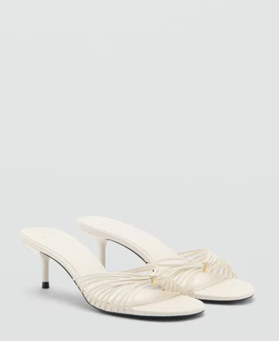 Mango Women's Straps Heeled Sandals In White