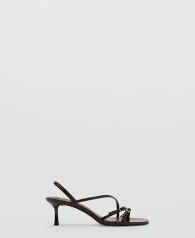 MANGO WOMEN'S STRAPS KITTEN HEEL SANDALS