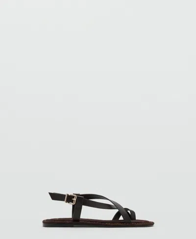 Mango Women's Straps Leather Sandals In Multi