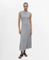 Mango Robe Midi Strass Gris Chiné Foncé - Femme - L -  In Gray