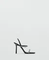 Mango Women's Strass Strap Heeled Sandals In Black