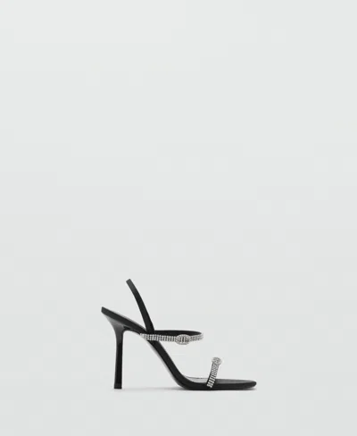 Mango Women's Strass Strap Heeled Sandals In Black