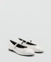 Mango Ballerinas With Strip And Bow Detail White In White