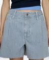 Mango Denim Crop Top Blue In Blue