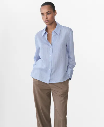 Mango Women's Stripe-print Shirt In Blue