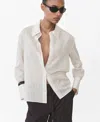 Mango Stripe Button-up Shirt In Ecru