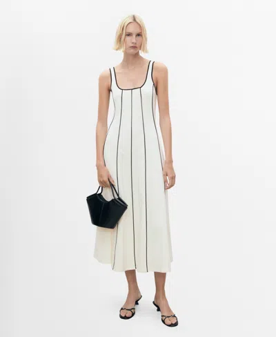 MANGO WOMEN'S STRIPED COTTON DRESS