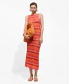 Mango Striped Crochet Dress Pink In Pink