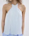 Mango Striped Crossover Top In Blue