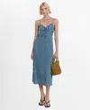 Mango Stripe Maxi Dress In Blue